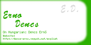 erno dencs business card